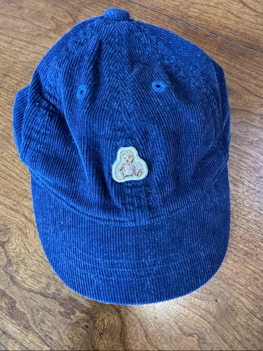 Gap Baby Navy Corduroy Baseball Cap with Bear Patch